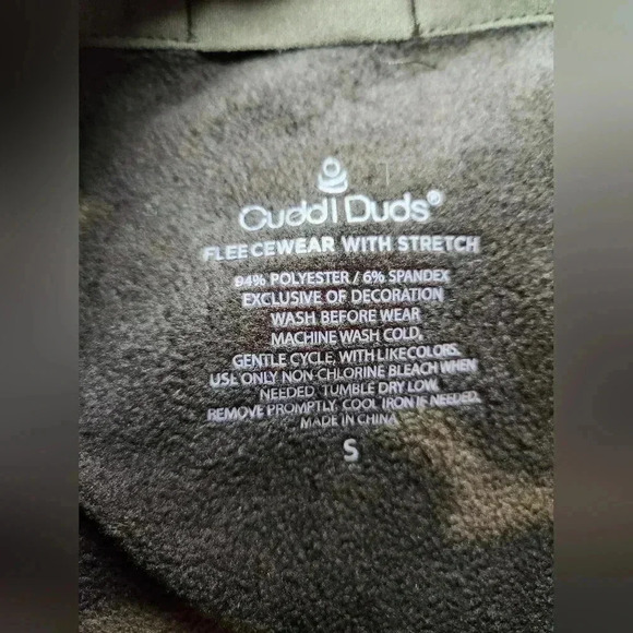 Cuddl Duds Fleecewear Bonded Sherpa Button Front Jacket Olive Camo Womens Small - Picture 5 of 7